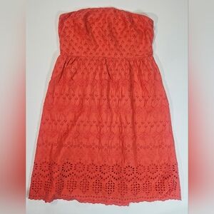 Old Navy Tube Dress Floral Lace Womens Size 12 Red